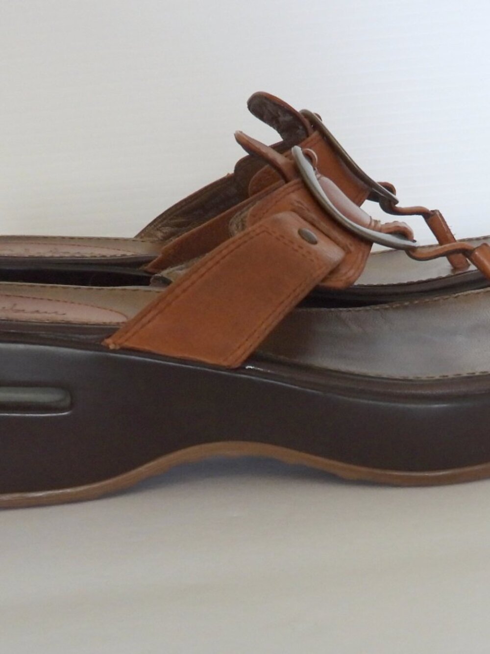 Cole Haan Nike Air Tan Leather Sandals Sz 8-1/2 - Picture 6 of 7